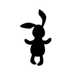 Bunny, rabbit silhouette on white background. Vector illustration.