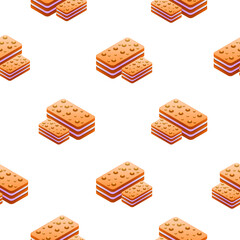 Seamless Pattern Abstract Elements Cookie Snacks Vector Design Style Background Illustration