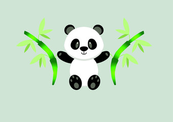 panda and bamboo