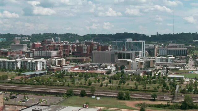 Aerial: University of Alabama at Birmingham. Alabama, USA