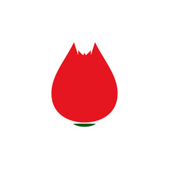 Obraz premium Flower bud tulip logo icon sign template symbol emblem decoration concept Modern design abstract style Fashion print clothes apparel greeting invitation card banner poster sticker shop badge flyer