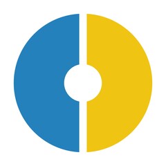 Pie chart icon vector graph diagram symbol for big data analytics reports and statistics information in a flat color illustration