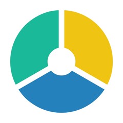 Pie chart icon vector graph diagram symbol for big data analytics reports and statistics information in a flat color illustration