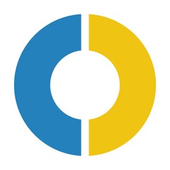 Pie chart icon vector graph diagram symbol for big data analytics reports and statistics information in a flat color illustration