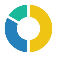 Pie chart icon vector graph diagram symbol for big data analytics reports and statistics information in a flat color illustration