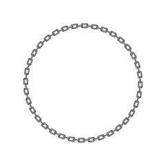 Black round chain circle frame. Flat vector illustration isolated on white.