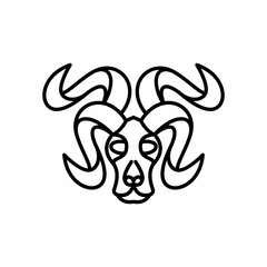 Vector face goat line . Abstract emblem, design concept, logo, logotype element for template