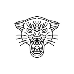 design is created in the style of line art which forms the tiger