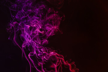 Color smoke on dark background