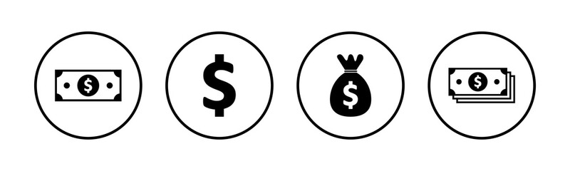 Money icons set. Money vector icon. Dollar icon