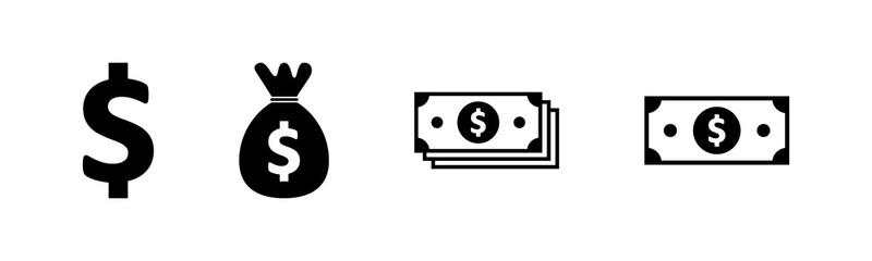 Money icons set. Money vector icon. Dollar icon