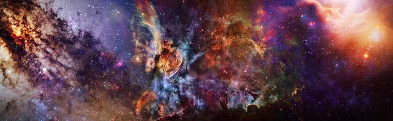 Science fiction fantasy in high resolution ideal for wallpaper.Stars of a planet and galaxy in a...