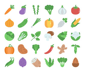 Vegetable Flat Vector Icons