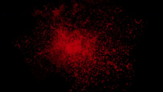 壁に飛び散る血飛沫のエフェクト動画（背景透過）