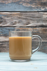 Milk tea or popularly known as The Tarik in Malaysia, in the cup, hots and ready to drink.