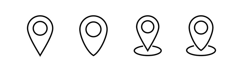 Pin icons set. Location icon. Map pointer icon. Point. Locator. Address