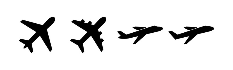 Plane icons set. Aeroplane vector icon. Flight transport symbol. Travel element illustration. Holiday symbol. Airplane