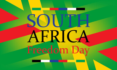 South Africa Freedom Day (Afrikaans: Vryheidsdag) is a public holiday in South Africa celebrated on 27 April. Background, poster, card, banner design. 