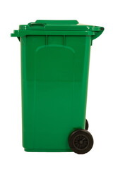 A new unbox green large bin isolated on white background