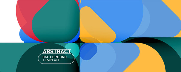 Modern geometric round shapes and dynamic lines, abstract background. Vector illustration for placards, brochures, posters and banners