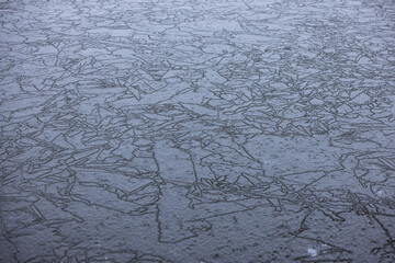 Ice on a lake gives it a graphic look