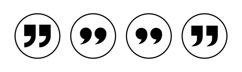 Quote icons set. Quote sign icon. Quotation mark symbol.