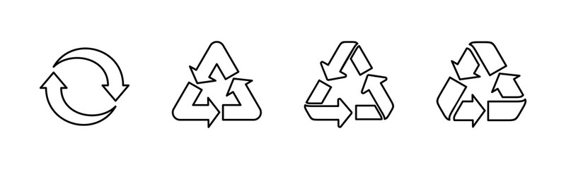 Recycle icons set vector. Recycle and some packaging sign. environment icon