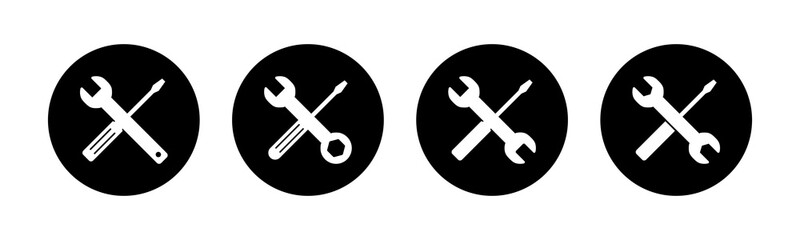 Repair icons set. Wrench and screwdriver icon. Settings vector icon. Maintenance