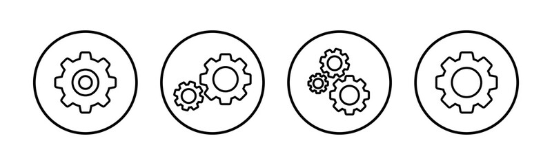 Setting Icons set. Setting vector icon. Cog Settings Icon Symbol. Gear