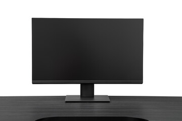 black lcd desktop screen stand on table
