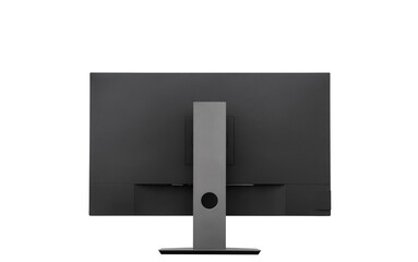 black lcd desktop screen stand back view