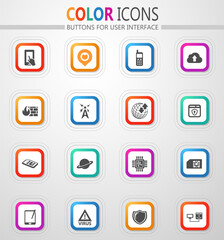 Mobile connection icons set