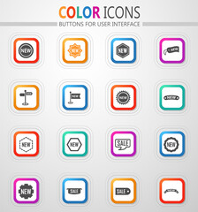 New stiker and label set icons