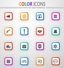 Police icons set
