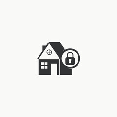 Home lock icon graphic design vector illustration