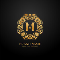 Letter M luxury brand logo concept design