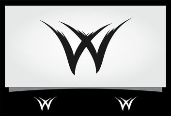 abstract letter W vector logo