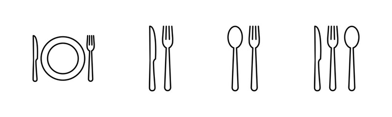Restaurant icons set.Fork, Spoon, and Knife icon. food icon. Eat