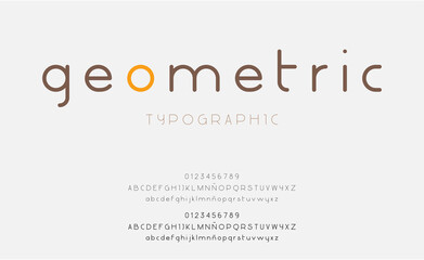Geometric typography. Minimalist, modern and urban style for designs and logo font.