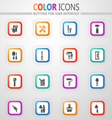 Work tools icons set