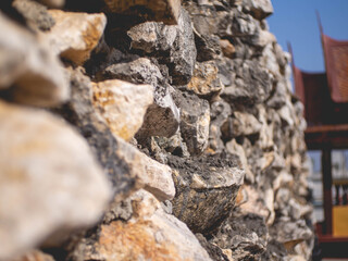 Stone wall at temple called 