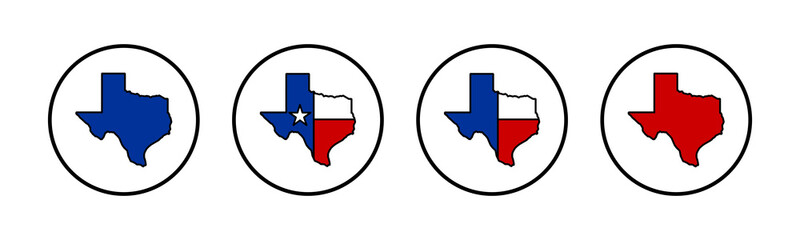 Fototapeta premium Texas map icons set. Texas map icon. Texas symbol.