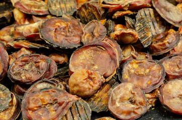 Helpful treats for pets. Pieces of Dried bovine testicles.