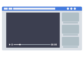 Video screen vector illustration. Video player or recorder