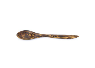 Wood or wooden spoon isolated on White background