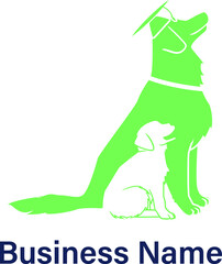 flat dog training logo design