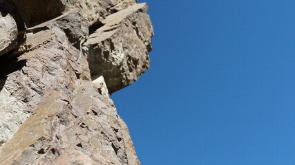rock against the blue sky. rock