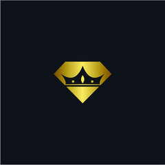 diamond combination crown logo graphic vector template