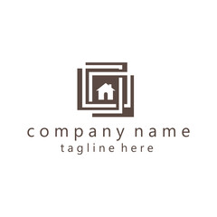 home logo emblem box outline vector illustration design