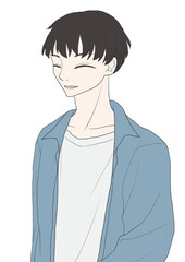 大学生　男子　ニコニコ